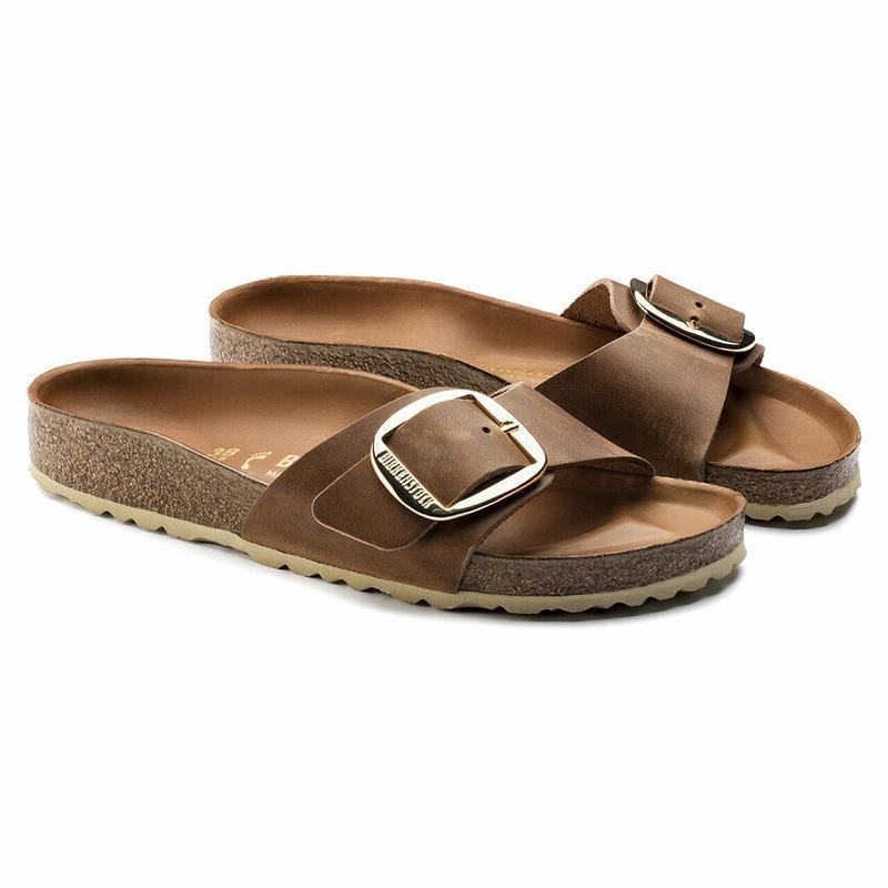 Birkenstock Big Přezkou Oiled Læder Madrid Dame Brune | DK 415FDN